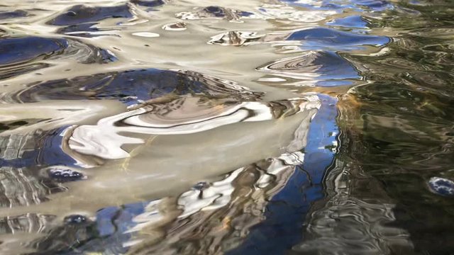 4K HD Video of water surface rippling undulating up and down.