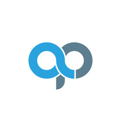 Initial letter ap modern linked circle round lowercase logo blue gray