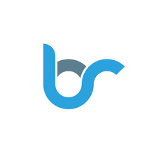 Initial letter br modern linked circle round lowercase logo blue gray - obrazy, fototapety, plakaty