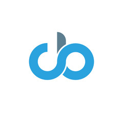 Initial letter cb modern linked circle round lowercase logo blue gray