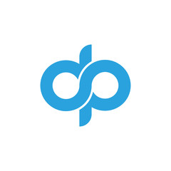 Initial letter dp modern linked circle round lowercase logo blue gray - obrazy, fototapety, plakaty