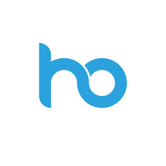 Initial letter ho modern linked circle round lowercase logo blue