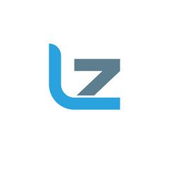 Initial letter lz modern linked circle round lowercase logo blue gray - obrazy, fototapety, plakaty