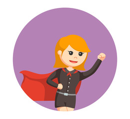 super office girl flying in circle background