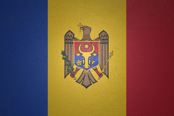 Flag of Moldova on stone background, 3d illustration