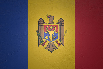 Flag of Moldova on stone background, 3d illustration