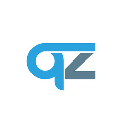 Obraz premium Initial letter qz modern linked circle round lowercase logo blue gray
