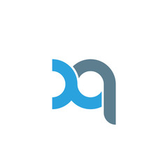 Fototapeta na wymiar Initial letter xq modern linked circle round lowercase logo blue gray