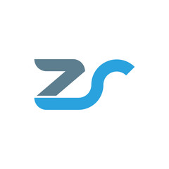 Initial letter zr modern linked circle round lowercase logo blue gray