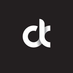 Initial lowercase letter ck, linked circle rounded logo with shadow gradient, white color on black background