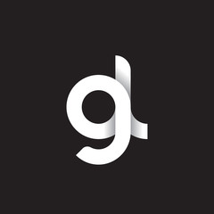 Initial lowercase letter gl, linked circle rounded logo with shadow gradient, white color on black background © ariefpro