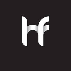 Fototapeta premium Initial lowercase letter hf, linked circle rounded logo with shadow gradient, white color on black background