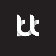 Initial lowercase letter kk, linked circle rounded logo with shadow gradient, white color on black background