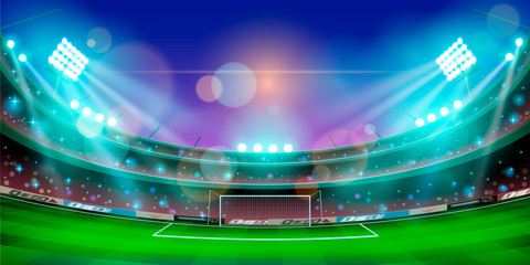 Night sports stadium with lights © Safevector