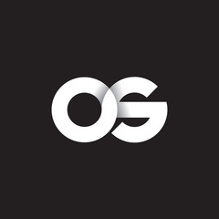 Initial lowercase letter os, linked circle rounded logo with shadow gradient, white color on black background
