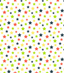 Seamless bright abstract pattern with stars isolated on white ba