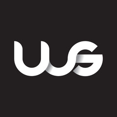 Initial lowercase letter ws, linked circle rounded logo with shadow gradient, white color on black background