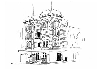 Ink Drawing Of Building