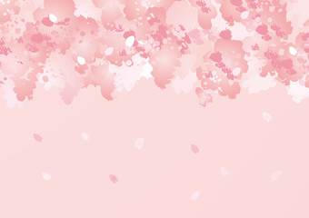 Fototapeta na wymiar いっぱいの 桜 花 上 ピンク