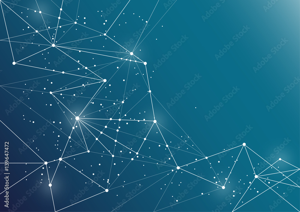 Poster dots and lines connected together. abstract background