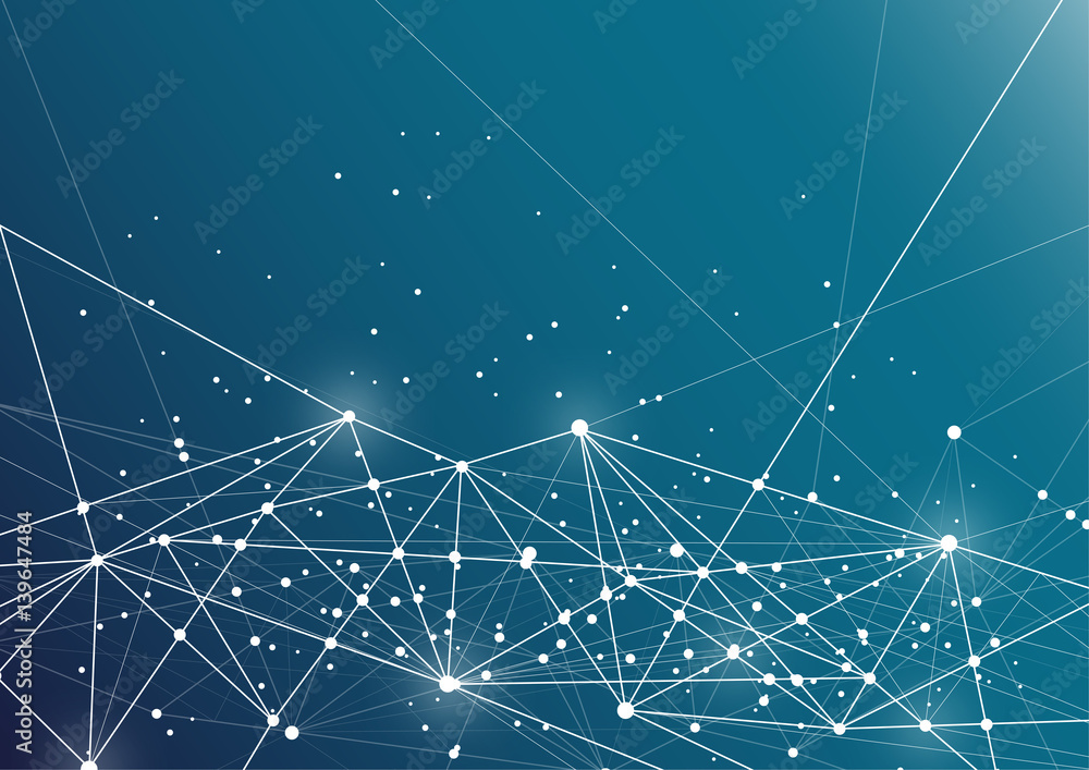 Poster dots and lines connected together. abstract background