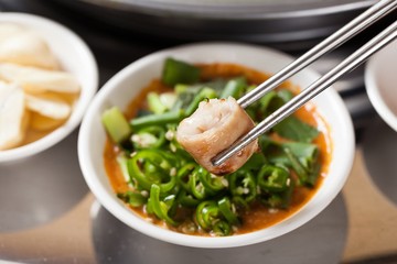  grilled Beef Entrails with soybean paste 