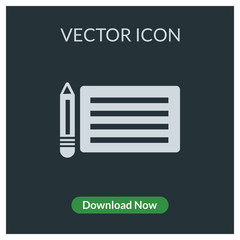 Writing pad vector icon