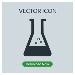 Lab glass vector icon