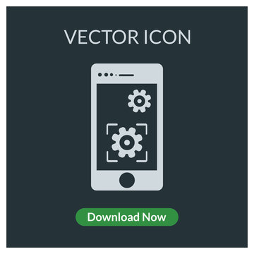 Smartphone cog vector icon