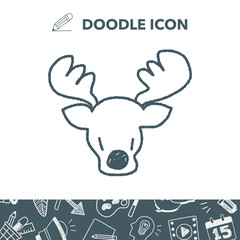 reindeer doodle drawing