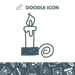 Christmas candle doodle drawing