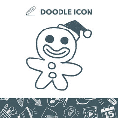 The Gingerbread Man doodle drawing