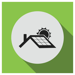 Solar panel roof vector icon