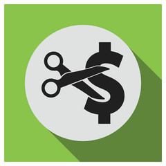 Dollar scissors vector icon