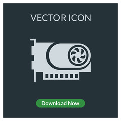 Fototapeta premium Graphic card vector icon