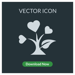 Tree of heart vector icon