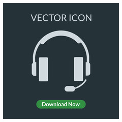 Fototapeta na wymiar Headset vector icon