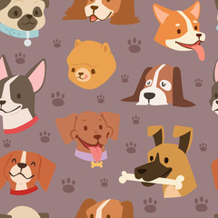Dogs heads seamless pattern background vector