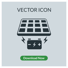 Solar energy panel vector icon