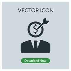 Target dollar head vector icon