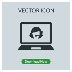 Call center notebook vector icon