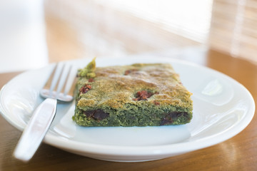 Brownie matcha green tea with red bean