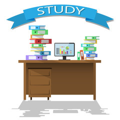 modern office interior with shadow. Vector simple image