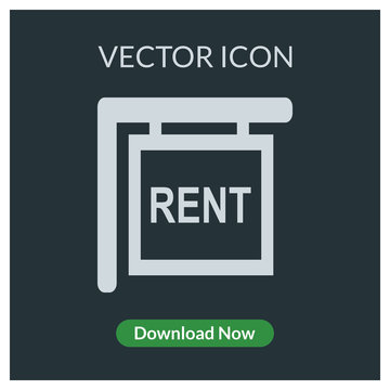 Rent sign vector icon