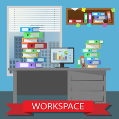 modern office interior with shadow. Vector simple image