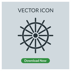  Antique ship wheel vector icon
