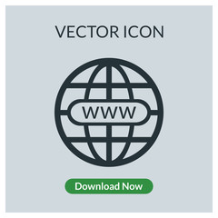 World wide web globe vector icon