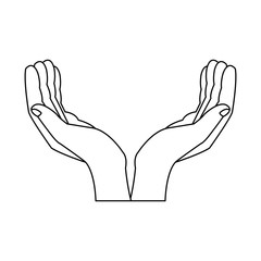 empty sheltering hands icon image vector illustration design