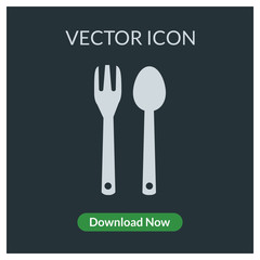 Fork and spoon vector icon