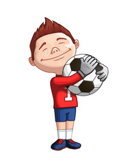 Cheerful young goalkeeper